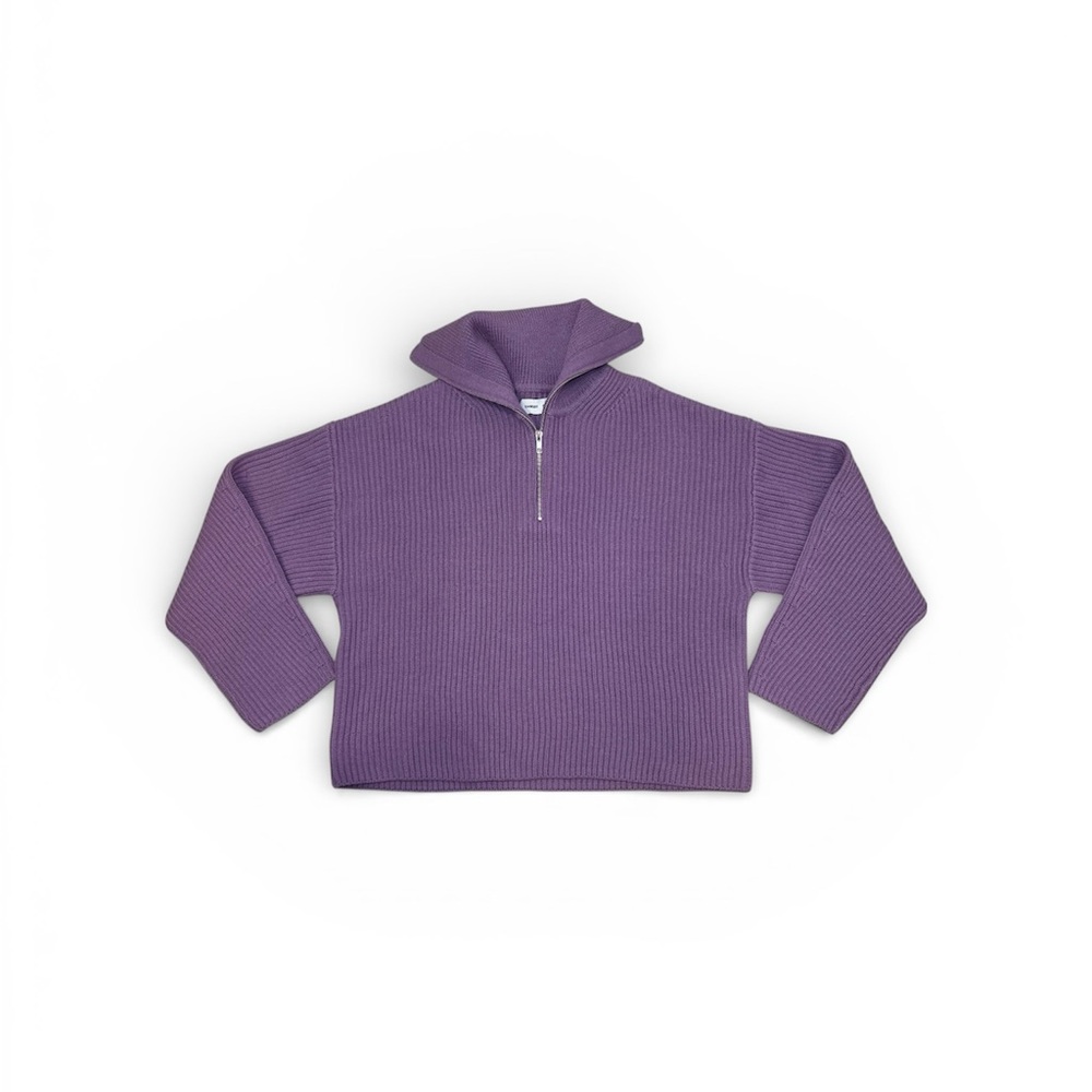 Samsøe Samsøe Lavender Knit Sweater quarter zip turtleneck size large Revolve‎